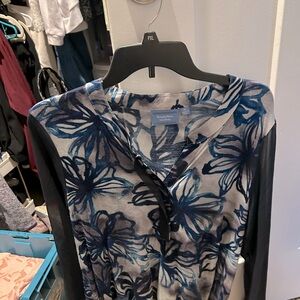 Vera wang long sleeve evening shirt navy/black design XL